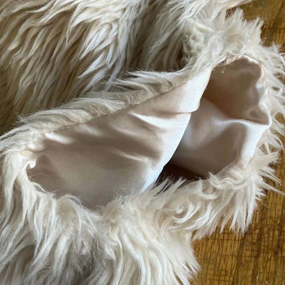 Kids Faux Fur Vest - Cream
